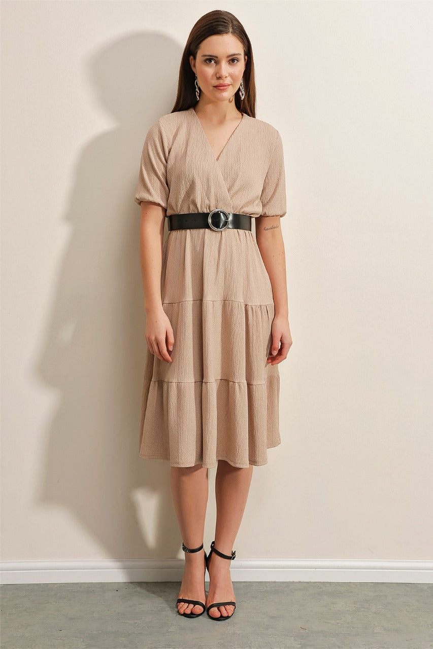 Dress Knitted Belt - Biscuit